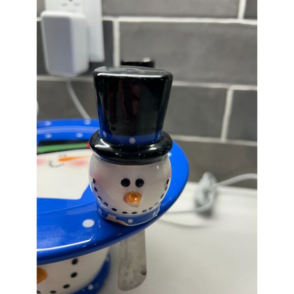 VINTAGE Kirkland's Holiday Snowman Cheese Plate And Spreader Set - Picture 14 of 16